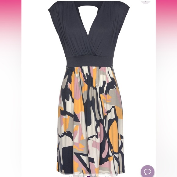 WRAP LOOK DRESS, MULTI PRINT - Picture 9 of 10